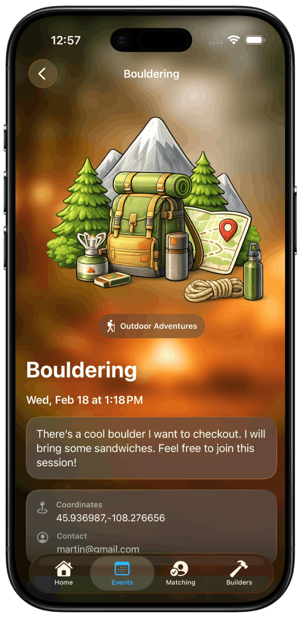 Activity detail screen