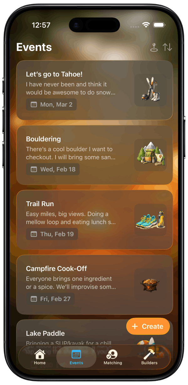 Activity list screen